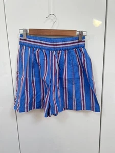 Free People Get Free Striped Pull-On Shorts.  Blue/White.  XS.  RRP £58. - Picture 1 of 5