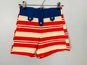 Vintage Patriotic Shorts, Womens Size XS, 24" Waist, High Rise Red White Blue - Picture 1 of 11