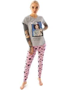 Camiseta y pantalón de salón Star Wars gris princesa Leia para mujer - Imagen 1 de 10