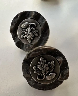 5-11 Knöpfe 17mm Hirschhorn imitat braun silber Eichenblatt Ösenknopf Trachten J - Bild 1 von 2