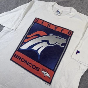 Vintage 1997 Denver Broncos NFL Pro Player T-Shirt XXL Made in USA White Graphic - Picture 1 of 10