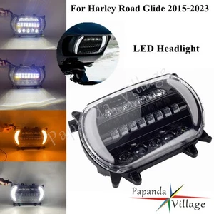 For Harley Road Glide 2015-24 Headlight w/ Hi/Lo Beams Turn Signal Light 12V LED - Picture 1 of 8