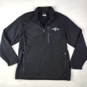 Universal Studios Pullover 1/2 Zip Sweatshirt schwarz Herren großes gesticktes Logo - Bild 1 von 7