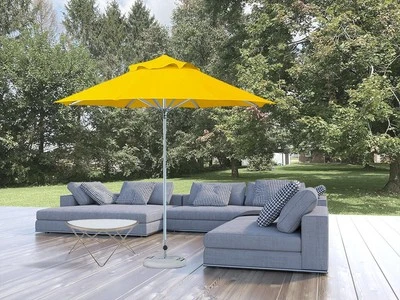 10' Yellow Polyester Round Market Patio Umbrella - Image 1 of 4