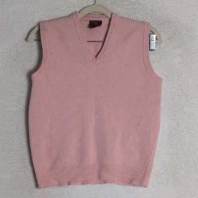 Chaleco Suéter Nordstrom Vintage Para Mujer Lana de Cordero Rosa Talla M Foto 1 de 4