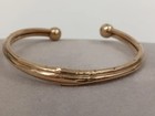 9ct Yellow Gold Open Cuff Bangle Bracelet with Ball Ends Spares or Repair 5.50g 