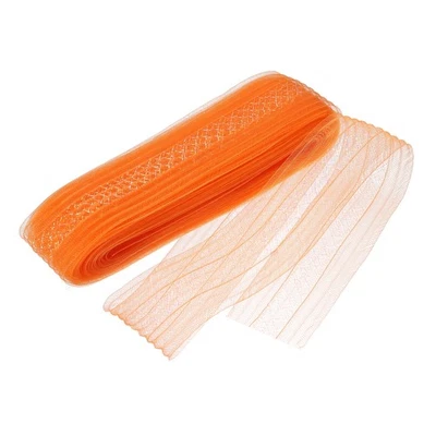 2.6 Inch x 27 Yards Stiff Horsehair Braid Nylon with Wave Tape, Orange Foto 1 de 4