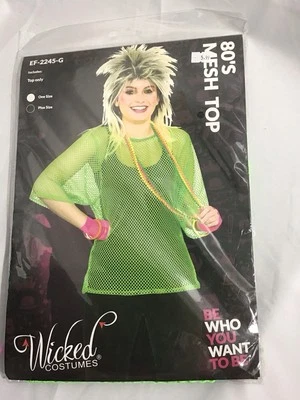 Nuevo - Mujer - Wicked - Top de malla años 80 - Naranja neón - Talla única Foto 1 de 4