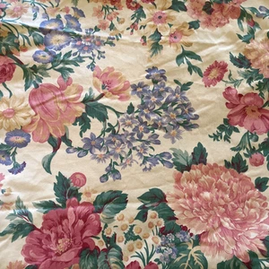 NUEVO Vintage Joan Kessler Concord Beige Tela Verde Rosa Azul Floral 4 Yardas - Imagen 1 de 4