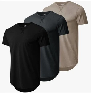3 Pk Mens TEZO Crewneck Cotton Blend Tshirts - Picture 1 of 4