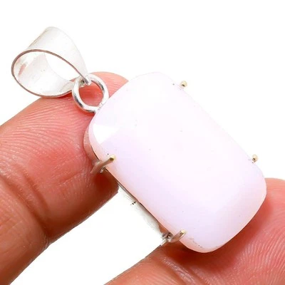 Pink Opal Cushion Gemstone Handmade Thanksgiving Gift Jewelry Pendant 1.90" 1073 - Image 1 of 4