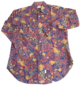 Vintage Ascot Chang Herren L Hemd Mehrfarbig Blumen Button Down Maßanfertigung Neu - Bild 1 von 17