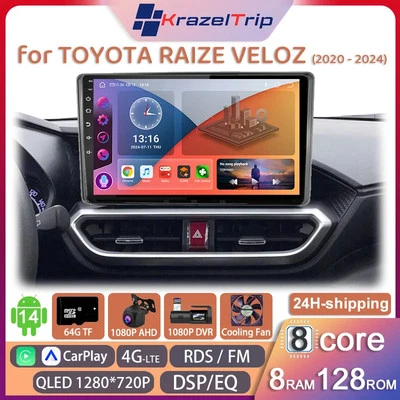 8 Core Car Radio for TOYOTA RAIZE VELOZ 2020 2021 2022 2023 2024 Carplay DSP RDS - Image 1 of 4