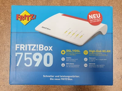 AVM FRITZ!Box 7590 WLAN ADSL2+ Modem-Router - Weiß (20002784) mit OVP - Bild 1 von 4
