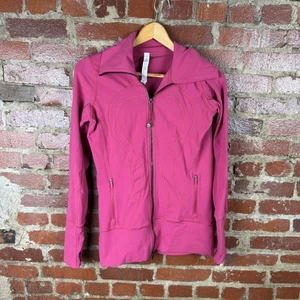 Lululemon Jacket Womens 6 Pink In Stride Full Zip Athletic Running Zip Pockets - Picture 1 of 6