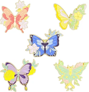 Set de Pines Mariposa de Esmalte Broches Estilo Horror Steampunk Mujer - Picture 1 of 12