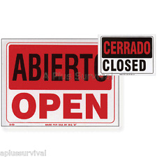 2 Pack - Open & Closed Abierto Cerrado 9"x12" Safety Home Business Office Sign