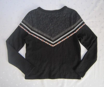 CHAQUETA URBAN OUTFITTERS ECOTE NEGRA RIBETE AZTECA CUELLO REDONDO CREMALLERA ~ Talla L Foto 1 de 4