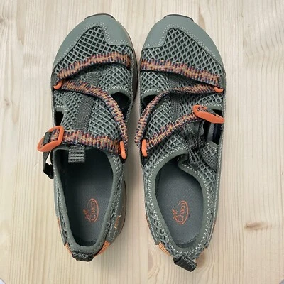 Chaco Odyssey Niños Talla 4 Verde Liquen Naranja Senderismo Tenis Zapatos Foto 1 de 4
