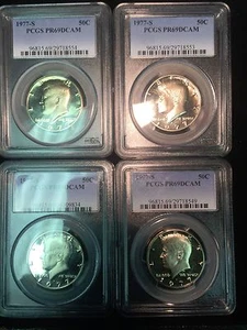 Medio dólar Kennedy de cuatro piezas PR 69 DCAM 1977-S 50C (prueba) - Imagen 1 de 2
