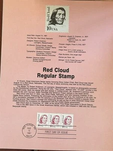 USPS Souvenir Page 2175 Red Cloud American Indain Regular Stamp - Picture 1 of 1