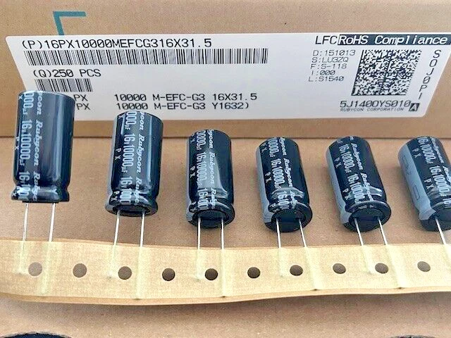 50 Stück Electrolyt Kondensatoren Rubycon Radial 10000uF 16V 16x31.5mm RM7.5 - Bild 1 von 1