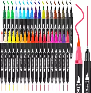 Taotree 36 Colors Dual Tip Art Markers Pens for Kids Adult Coloring Books, Artis - Picture 1 of 12
