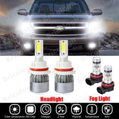 Kit de 4 faros antiniebla LED 6000K blancos para Chevrolet Equinox 2005-2009 Foto 1 de 4