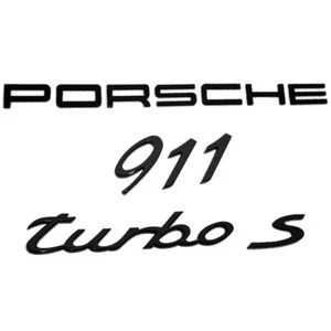 New Aftermarket Porsche 911 Turbo S Rear Badge - Matte Black - Picture 1 of 8