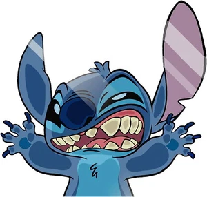 Stitch Funny Hitting Glass Cartoon Anime Cartoon Vinyl Decal Sticker for Car/Tru - Picture 1 of 3