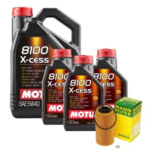 8L Motul 8100 X-CESS 5W-40 Mann Filter Engine Motor Oil Change Kit E38 740iL 4.4 - Picture 1 of 1
