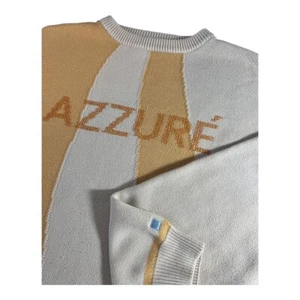 Azzure Mens/Unisex VTG Sweater Beige & Golden Yellow XL Acrylic/Cotton - Picture 1 of 4