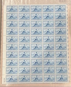 Sheet of 50 1963 National Guardsmen Scott’s #1017 3 Cent Stamps Bright Blue MNH - Picture 1 of 5