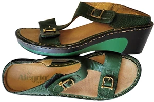 Sandalo zeppa Alegria Lara oliva LAR-119 scarpa donna EU 38/US 7,5 2" altezza guarigione - Foto 1 di 11