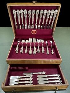 International Joan of Arc Sterling Silver Flatware, 72 Pieces, 12 Place Settings