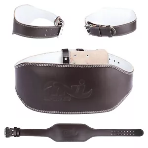 Weight Lifting Leather Belt 6" 100%Original Dark Brown Back Support Gym Training - Imagen 1 de 9