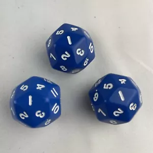 Juego de 3 dados jumbo Triantakohedron D30 30 caras 33 mm - azul con números blancos - Imagen 1 de 4