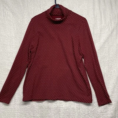 Lands End cuello alto para mujer pequeño ajuste grande a lunares rojos Foto 1 de 4