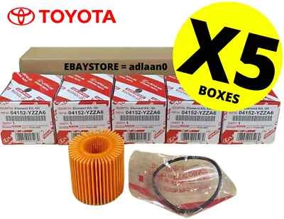 JUEGO DE 5 FILTROS DE ACEITE ORIGINALES OEM 04152-YZZA6 TOYOTA COROLLA PRIUS SCION IM XD Foto 1 de 4