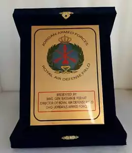 Vintage Jordan Royal Air defense Military medal plaque badge desert storm 1990s - Picture 1 of 5