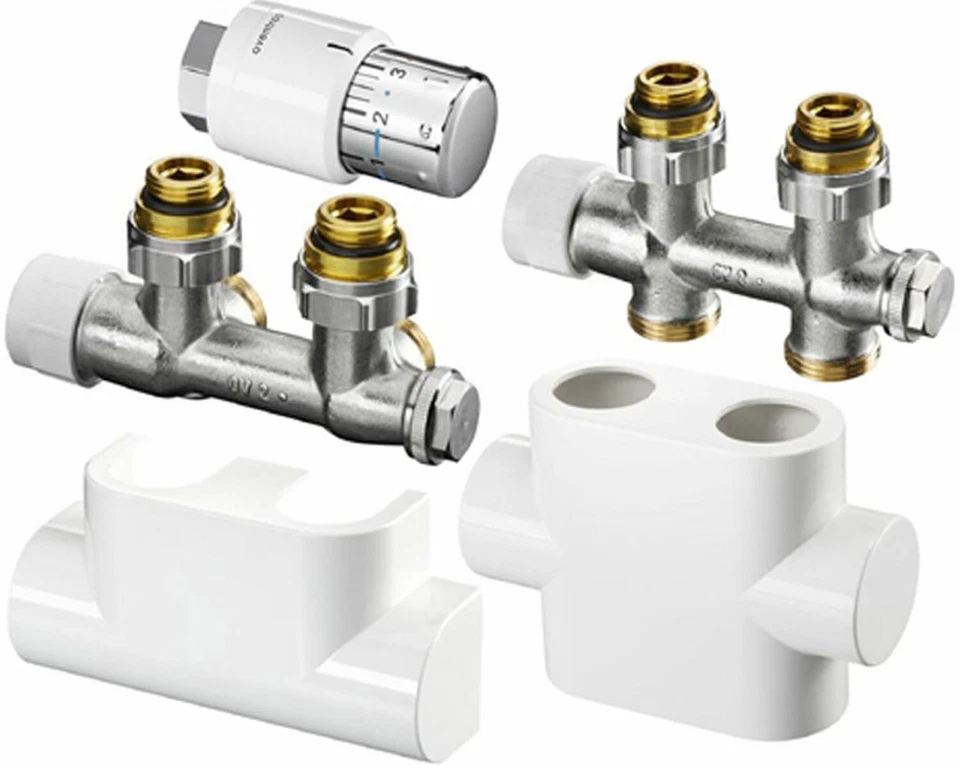 Oventrop Multiblock T Abdeckung Weiss Eck Durchgang Badheizkörper Blende - Bild 1 von 1