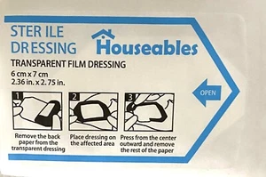 75 - Houseables® - Transparenter steriler Folienverband 6 cm x 7 cm (2,36" x 2,75") - Bild 1 von 2