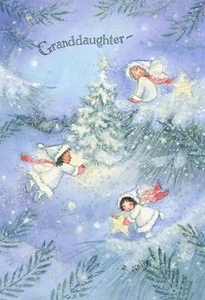 Hallmark CHRISTMAS Card FOR GRANDDAUGHTER, Snow Angel Fairy by Rebecca Kelly +✉ - Picture 1 of 6