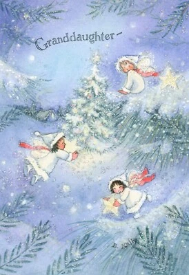 Hallmark CHRISTMAS Card FOR GRANDDAUGHTER, Snow Angel Fairy by Rebecca Kelly +✉ - Image 1 of 4