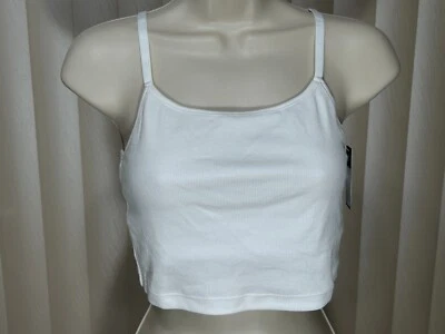 Sutiã cami Gap Cropped Bralette M sem fio com nervuras branco GapBody 43GPW01042 - Imagem 1 de 4