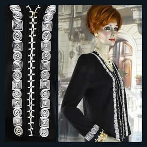 St. John Collection Size 8 Suit Jacket Dress Dark Blue Jacket w White Embroidery - Picture 1 of 11