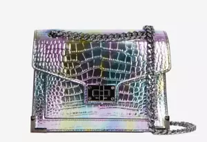 $750 Bolso Bandolera The Kooples Emily Cadena Cocodrilo Cuero Repujado Multi Gunmetal - Imagen 1 de 6