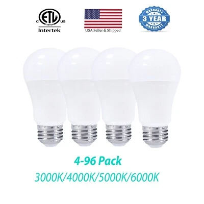4-96 Pack A19 15W Dimmable LED Bulbs 1600lms ETL Listed 100W Equivalent 120V E26 - Image 1 of 4