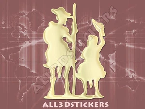 3D Sticker Decal Resin Domed Don Quijote y Sancho Panza Adhesive Decal Beige - Imagen 1 de 1