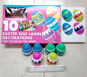 Vintage Easter Egg Decorations Lawn Yard Stakes They Blow In The Wind IOB - Picture 1 of 10